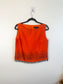 Vintage Silk Beaded Sleeveless Top in Orange (Size M)