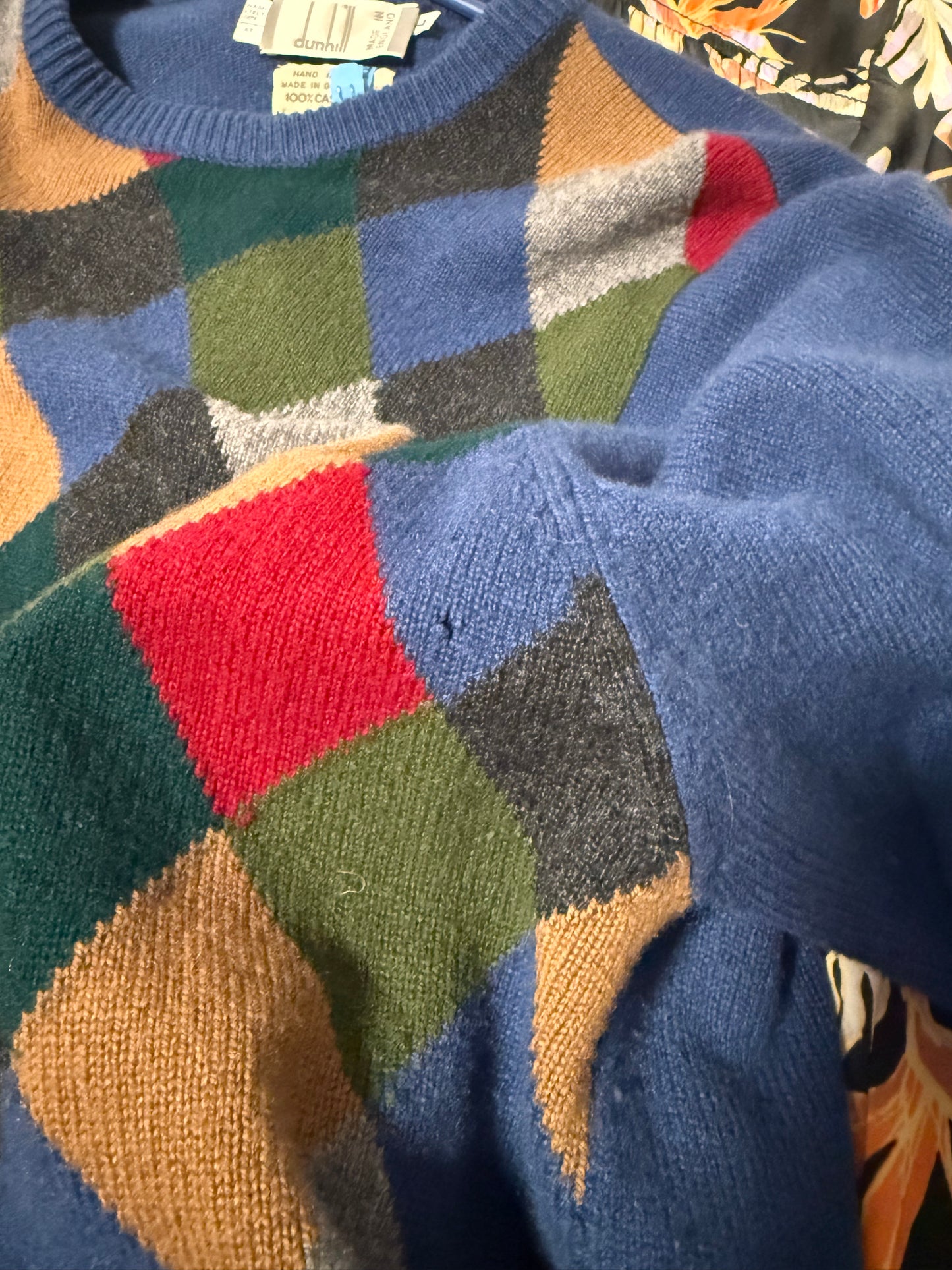 Vintage Dunhill Cashmere Sweater in Plaid SOLD AS IS (Size L)