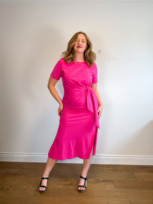Sezane "Pippa Dress in Hot Pink" (Size XXL)
