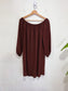 Wilfred "Duree Off-Shoulder Long Sleeve Dress in Brown" (Size L)