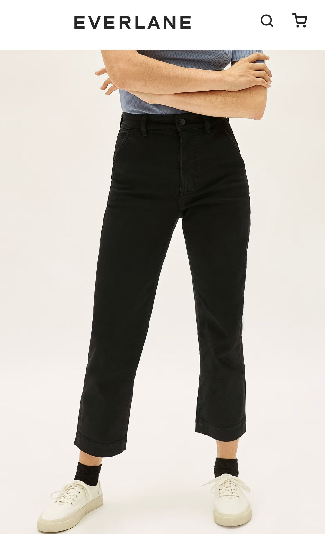 Everlane Black "The Straight-Leg Crop" Pants (Size 2)