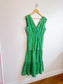 Charlie Paige Print Midi Dress in Green (Size M)