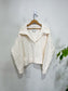 Abercrombie & Fitch "Checkerboard Stitch Notch-neck Sweater" in White (Size L)