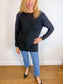 ANINE BING Designer "Fluffy Shoulder Wool Sweater in Black" (Size M)