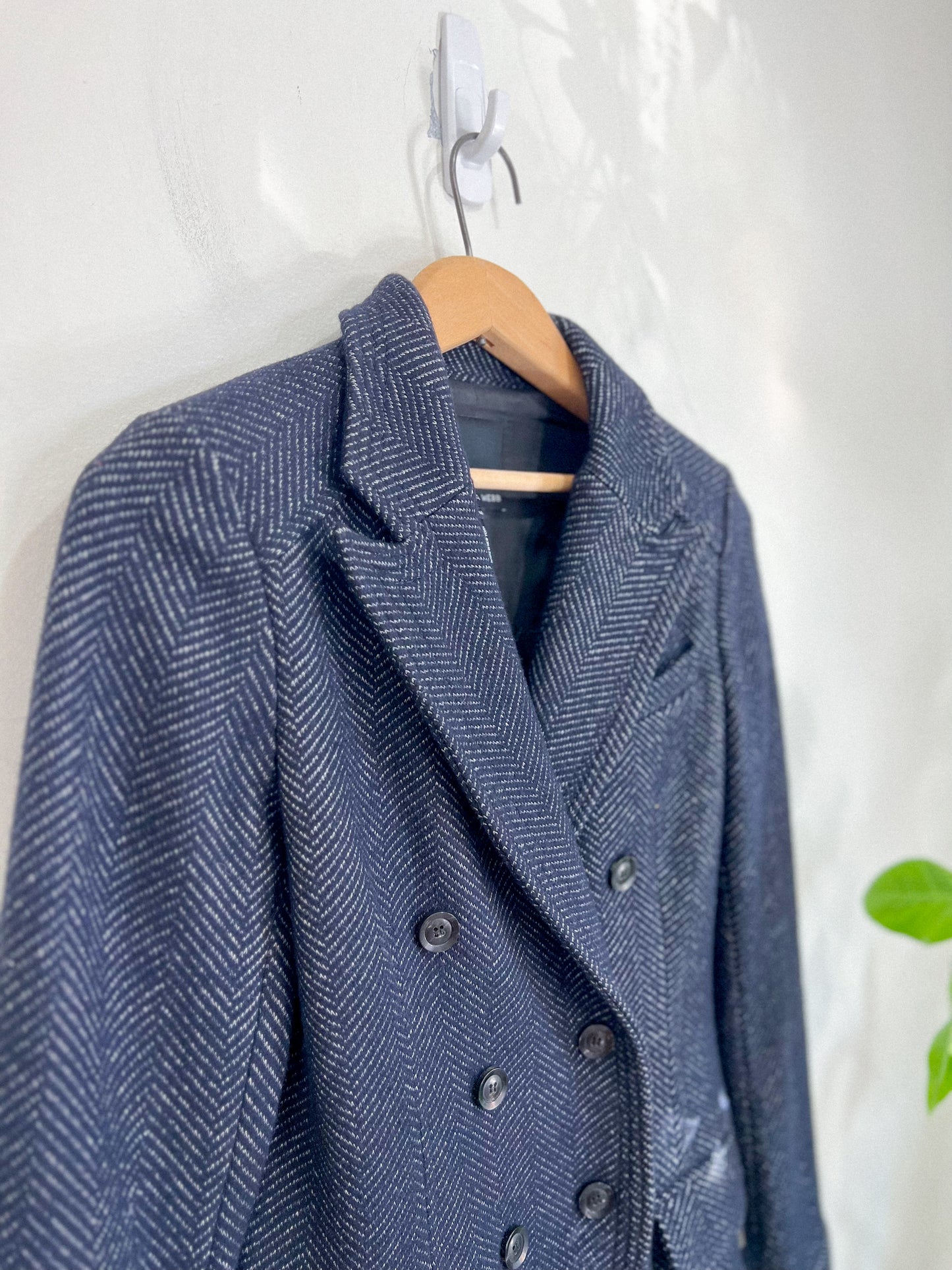 Marissa Webb Designer Wool Tweed Blazer in Navy (Size M)