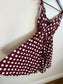 Vintage 90s Des Filles a la Vanille Paris Polka Dot Dress in Maroon/White (Size S)