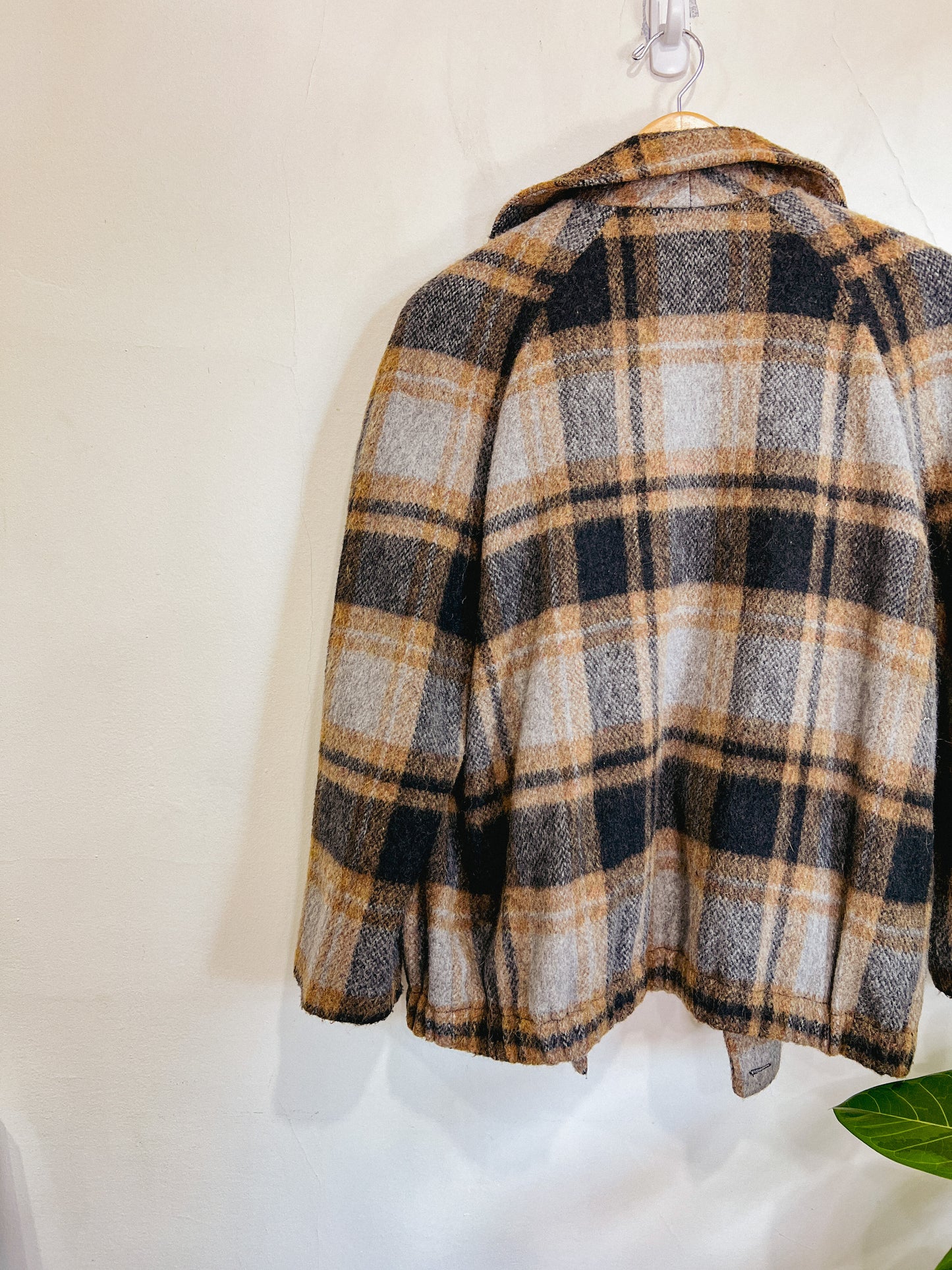 Vintage Wool Checkered Jacket (Size M)