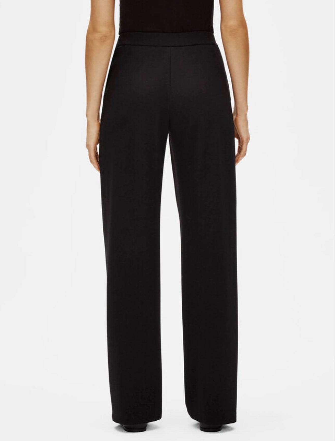 Eileen Fisher "Flex Tencel Ponte Straight Pant in Black" (Size M)
