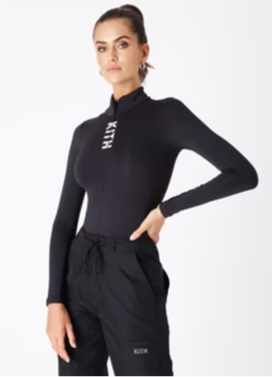 KITH Cora Zip Up Bodysuit in Black (Size S)