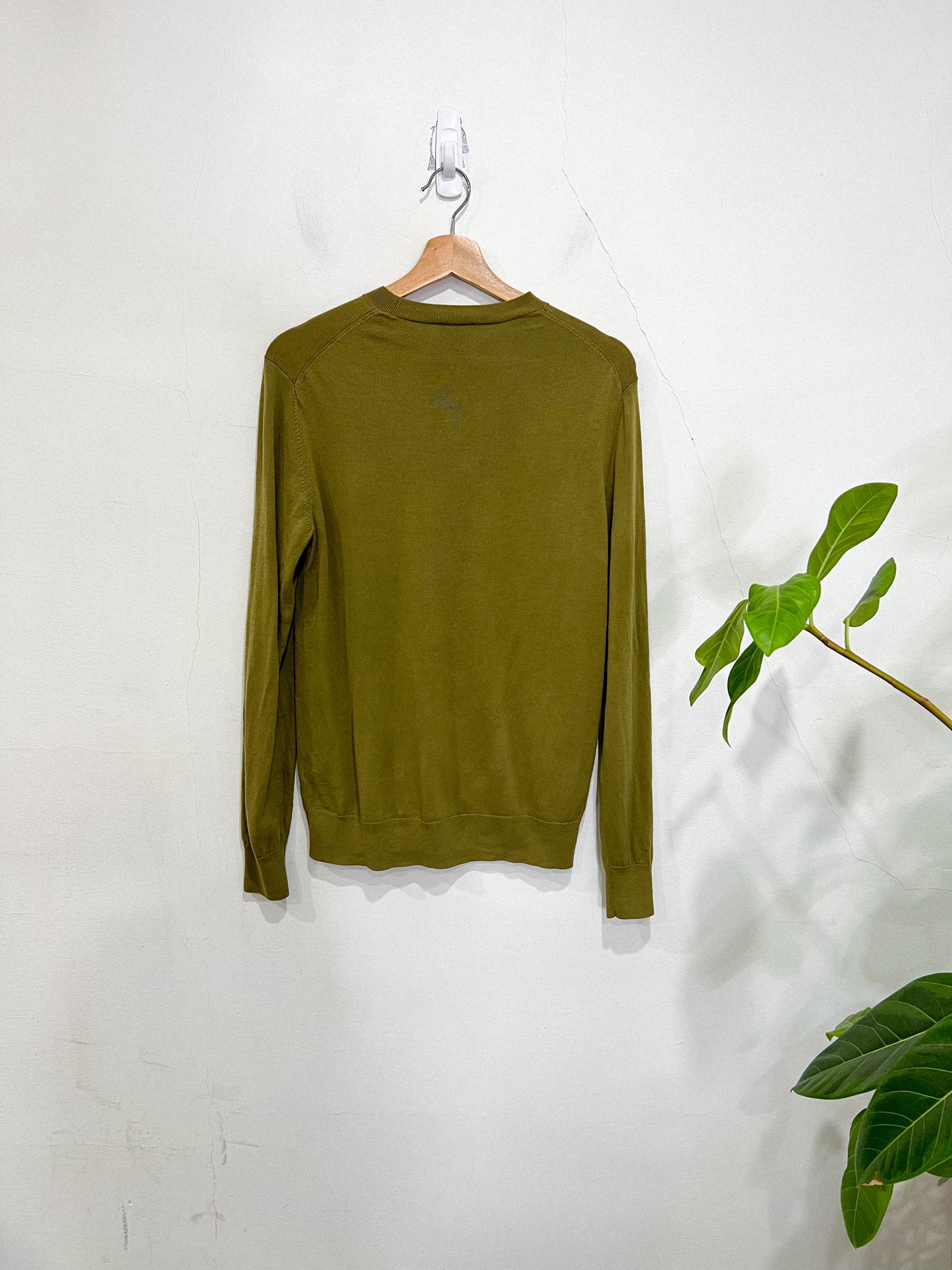 COS Lightwool Wool Crewneck in Green (Size S)