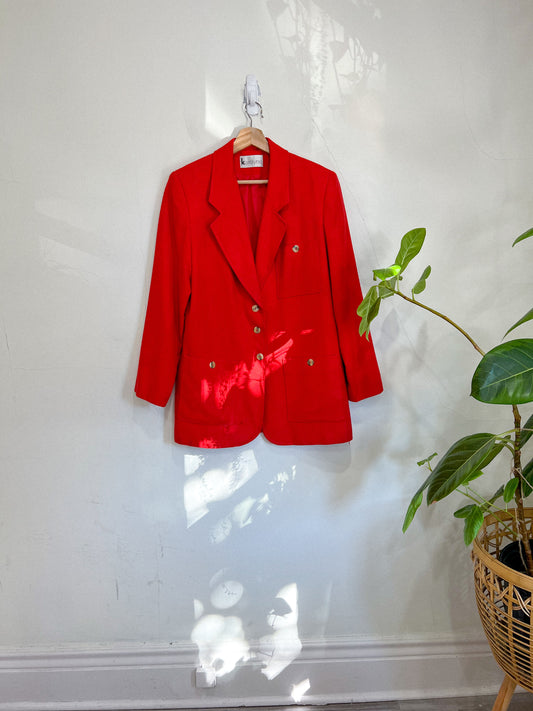 Vintage Red Blazer (Size L)