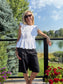 dRA Los Angeles White Eyelet Ruffled Blouse (Size S)
