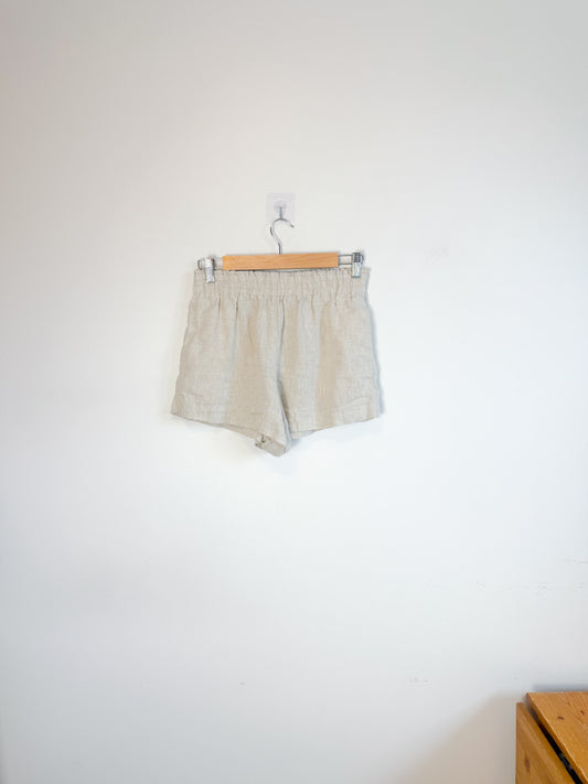 Reformation "Mila Linen Short in Oatmeal" (Size S/M)