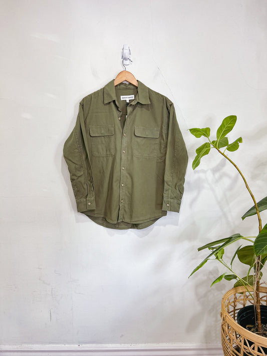 Denim Forum "The Sade Shirt" In Olive Leaf Green NWT (Size XS/S)