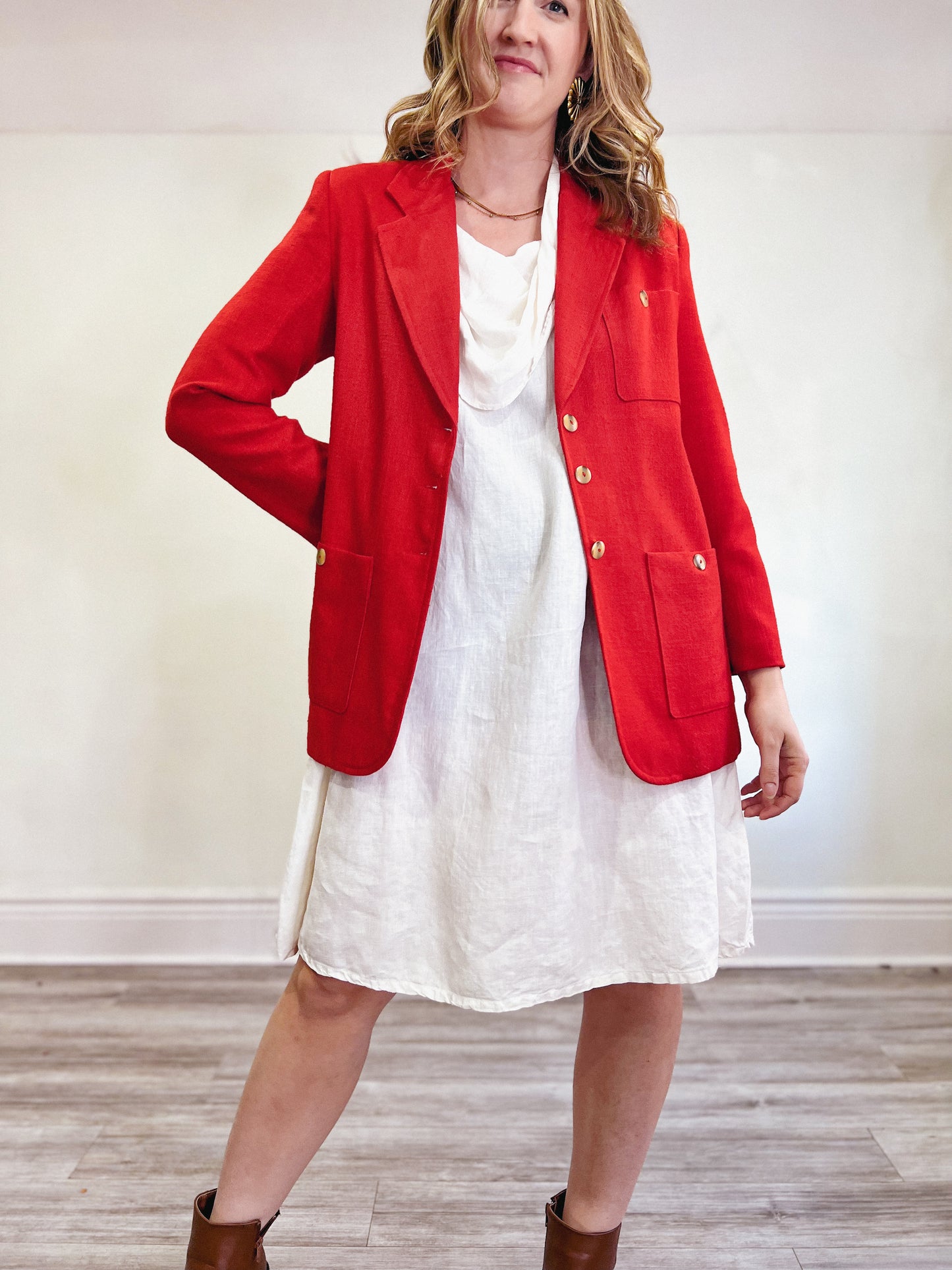 Vintage Red Blazer (Size L)