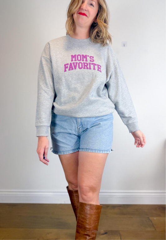 Favourite Daughter "Mom's Favourite Crewneck in Grey" (Size M)