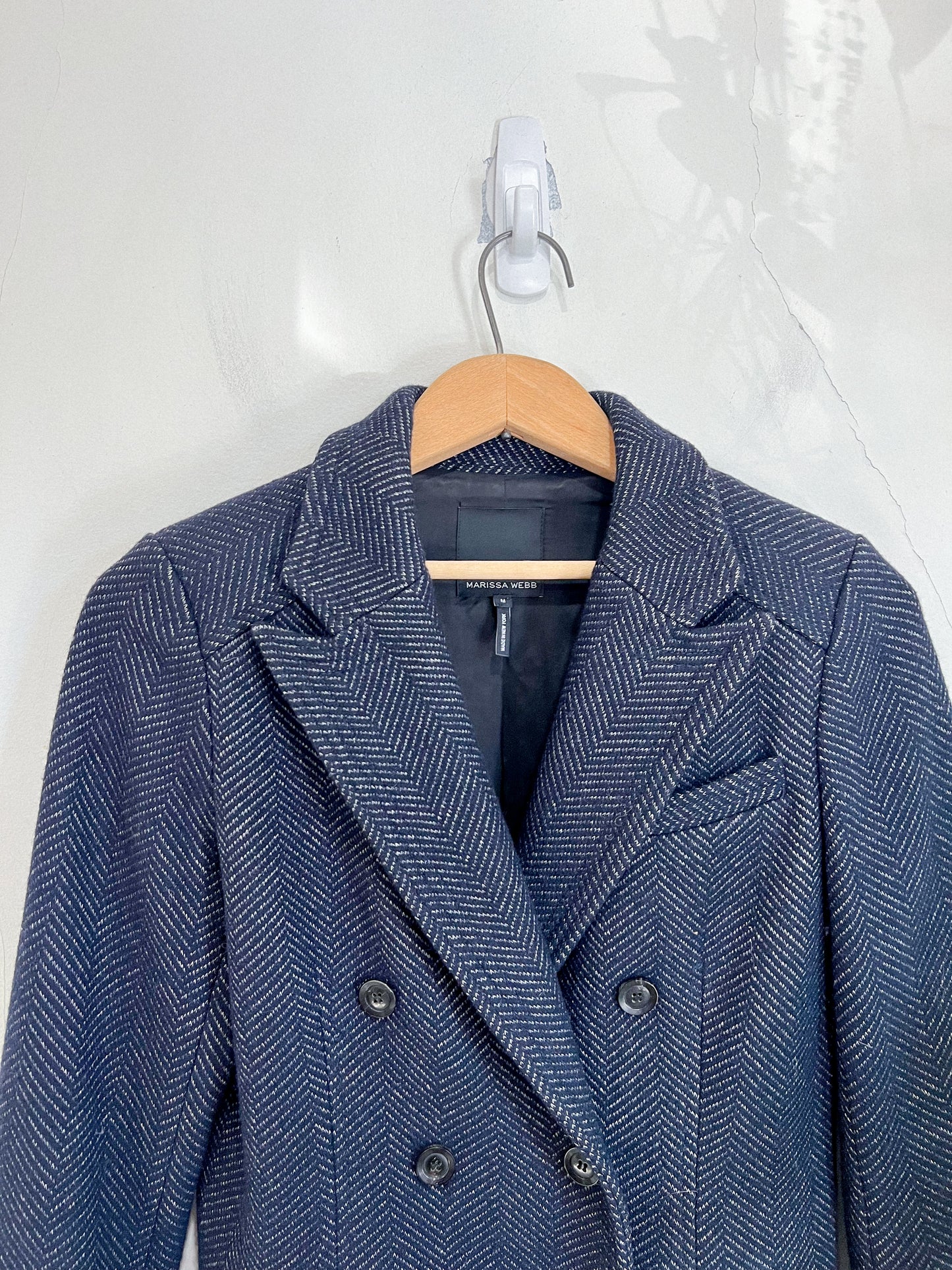 Marissa Webb Designer Wool Tweed Blazer in Navy (Size M)