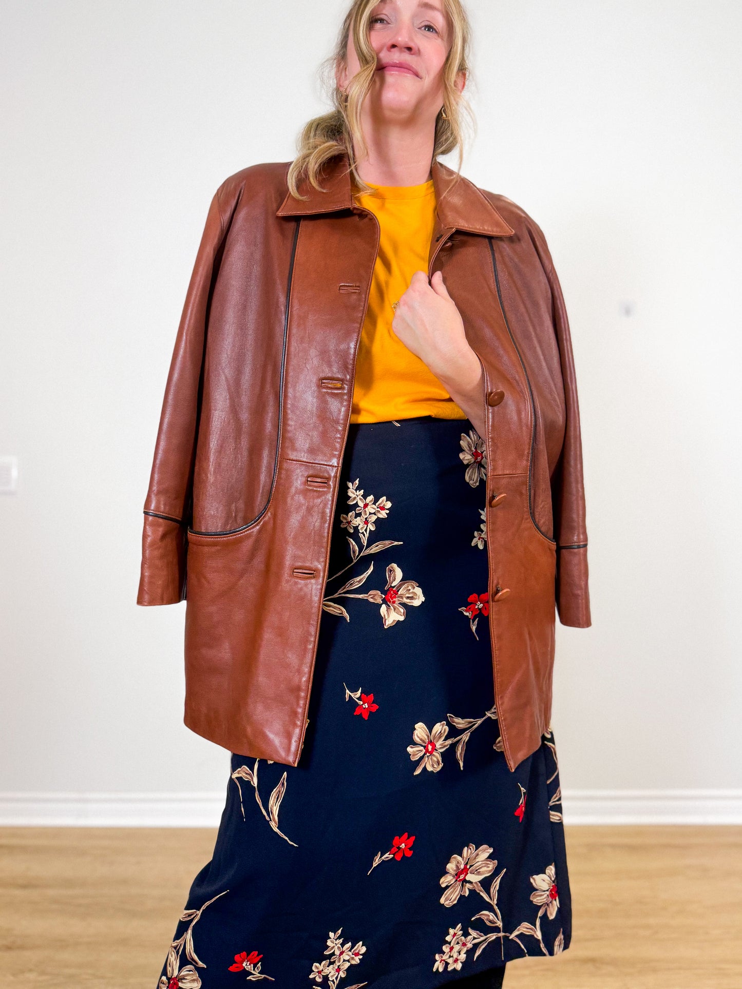 Vintage Bertanni Leather Jacket in Brown (Size L)