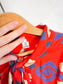 Vintage France Silk Blend Patterned Blouse (Size L/XL)