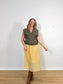 Banana Republic Linen Top in Dark Green (Size M)