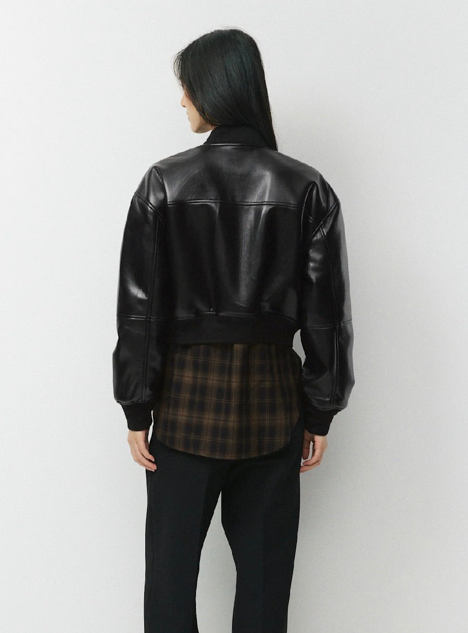 Babaton "Synergy Bomber - UnReal Leather in Black" (Size S)