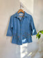 Vintage Denim Blouse with Floral Embroidery (Size S)