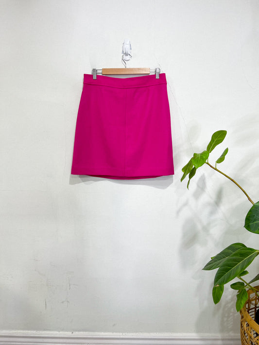 J.Crew "Princess Mini Skirt in double-serge wool in Hot Pink" (Size 10)