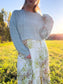 L'ENVERS Sustainable Knitwear "Organic Cotton Cropped Sweater in Mint Green" (Size L)