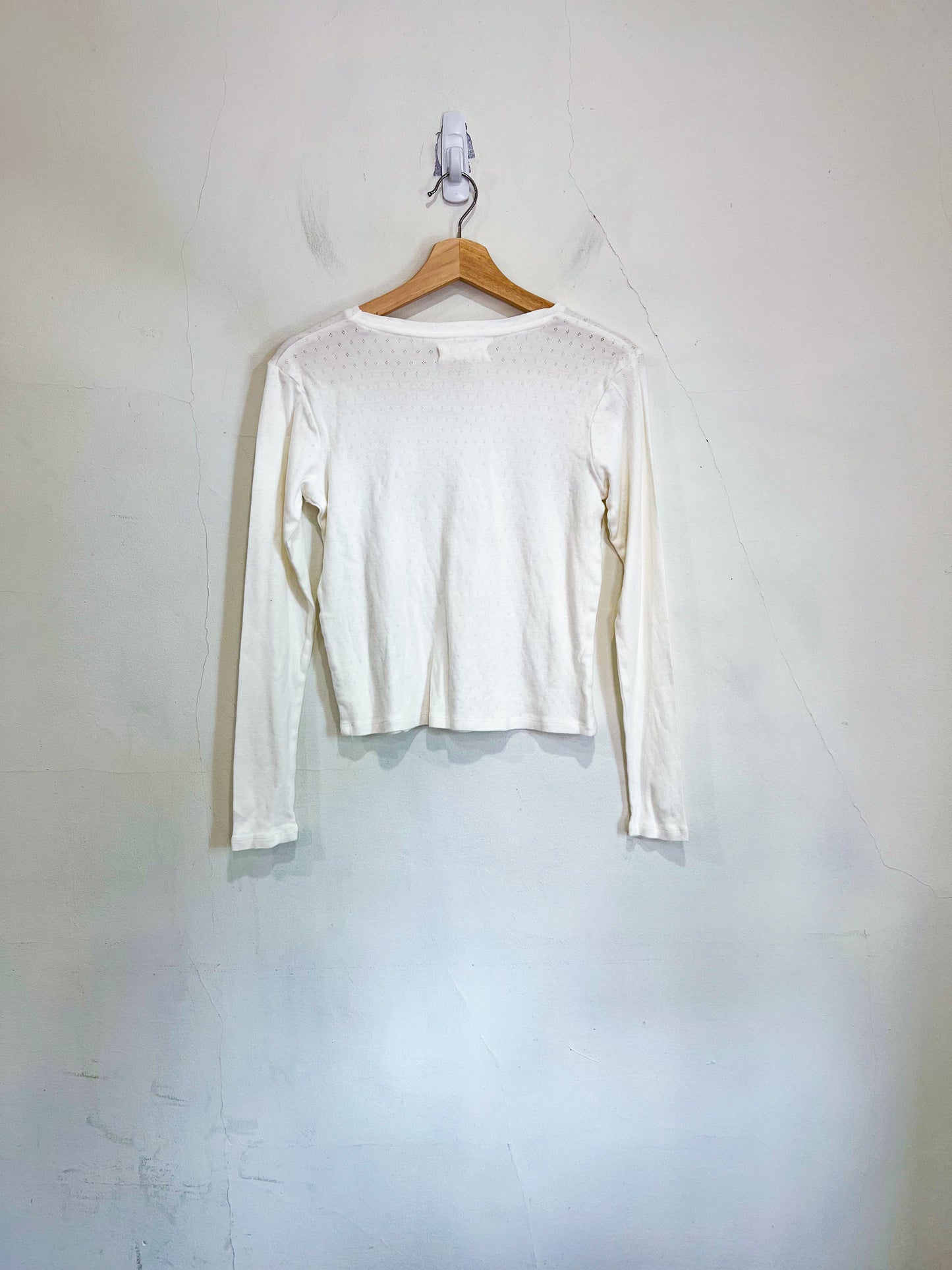 Gillian Stevens Slow Fashion Long Sleeve Tee in Off-White (Size S/M)