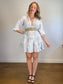 MAJE "Patterned Pleated Dress in Blue/White" NWT (Size M/L)