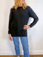 ANINE BING Designer "Fluffy Shoulder Wool Sweater in Black" (Size M)