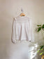 Thought Eyelet Ruffle Long Sleeve Top in White (Size 10)