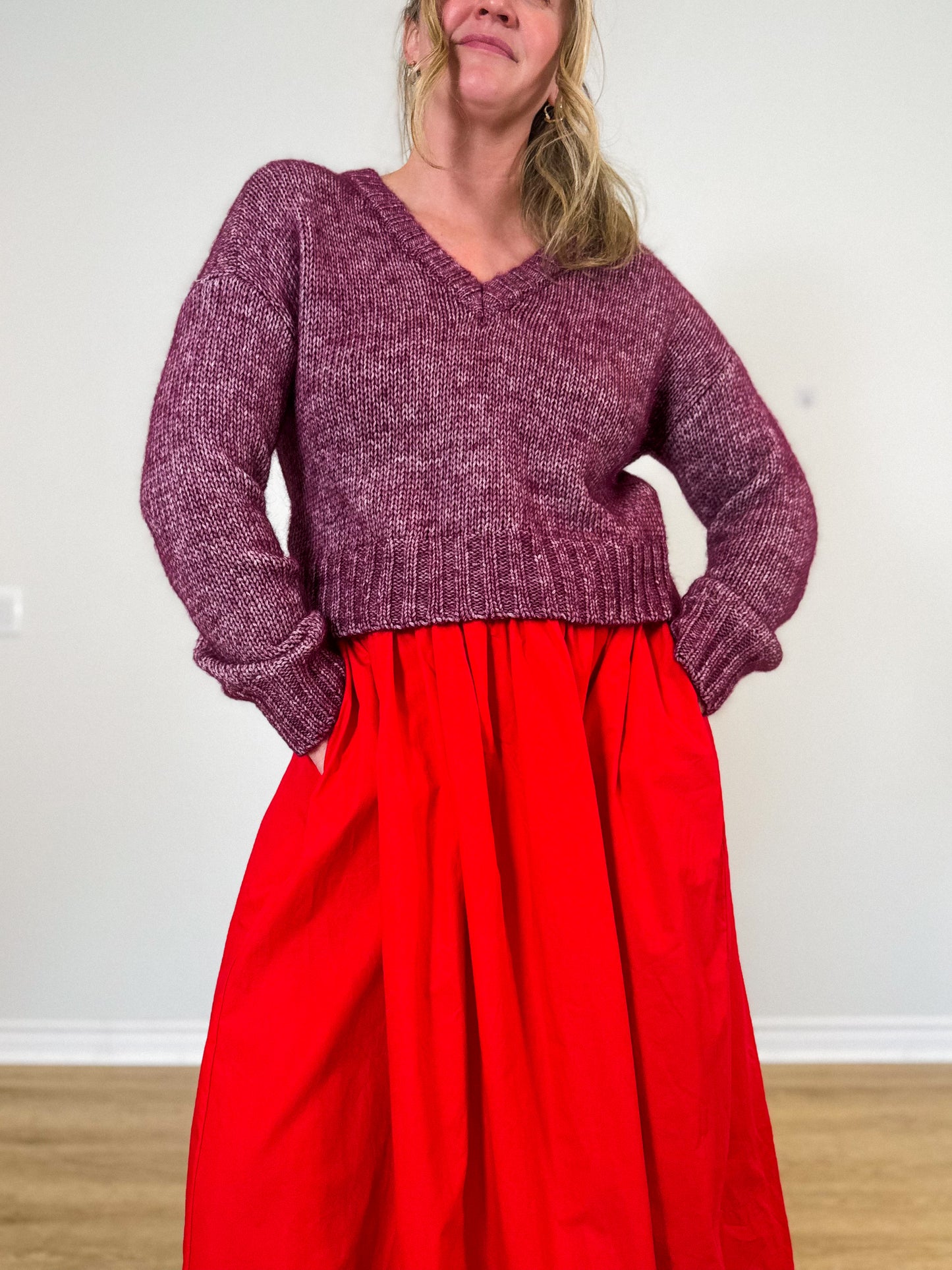 KOTN Sustainable Alpaca & Merino Wool Sweater in Burgundy (Size S/M)