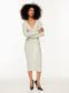 The Group Babaton Merino Wool "Henley Sweater Dress" in Heather Birch (Size M)