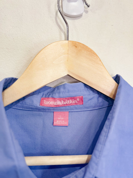 Blue Cotton Button Down (Size L)