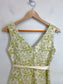 Sweet Chemise Green Floral Dress with Satin Belt (Size S)