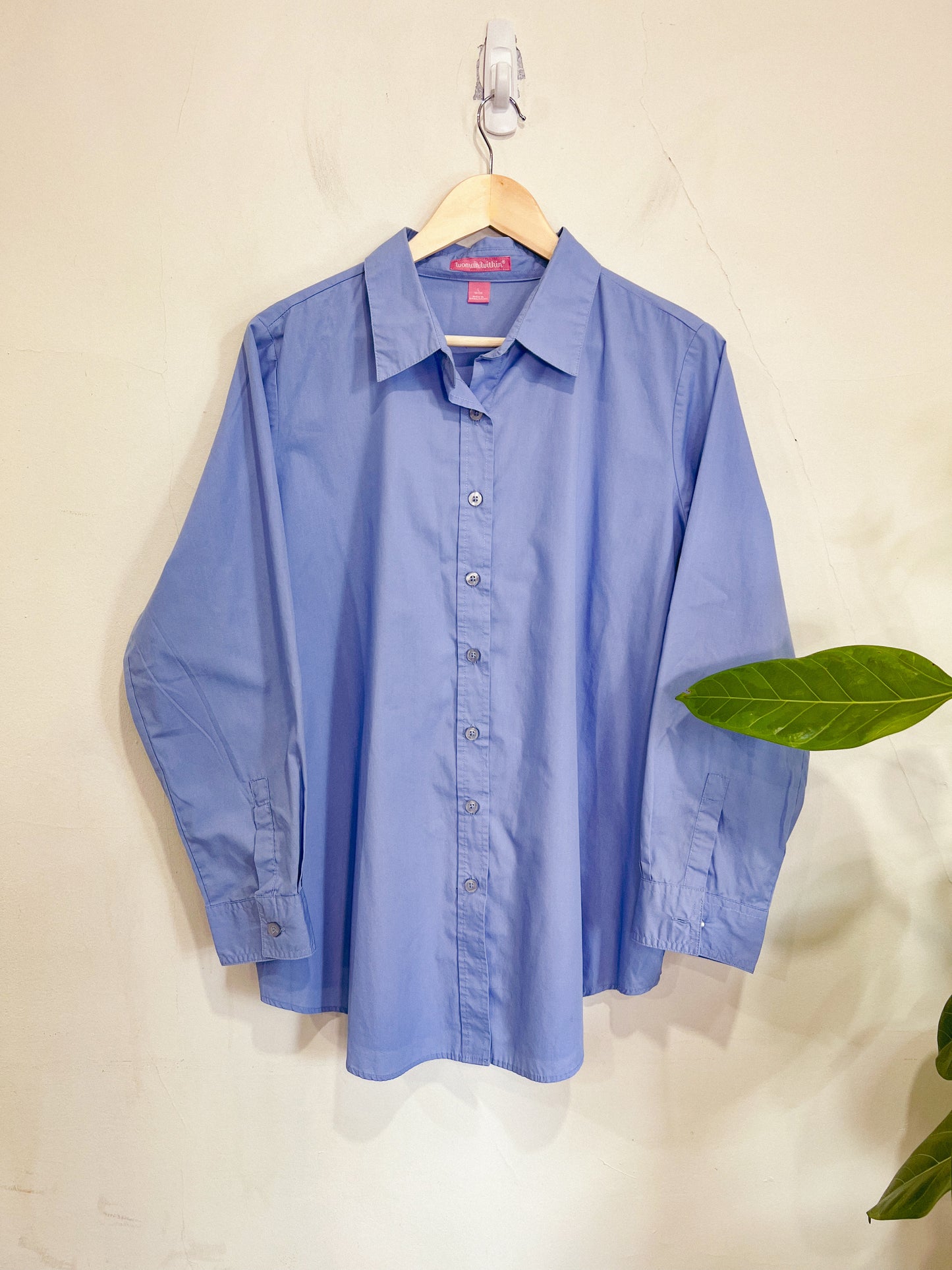 Blue Cotton Button Down (Size L)