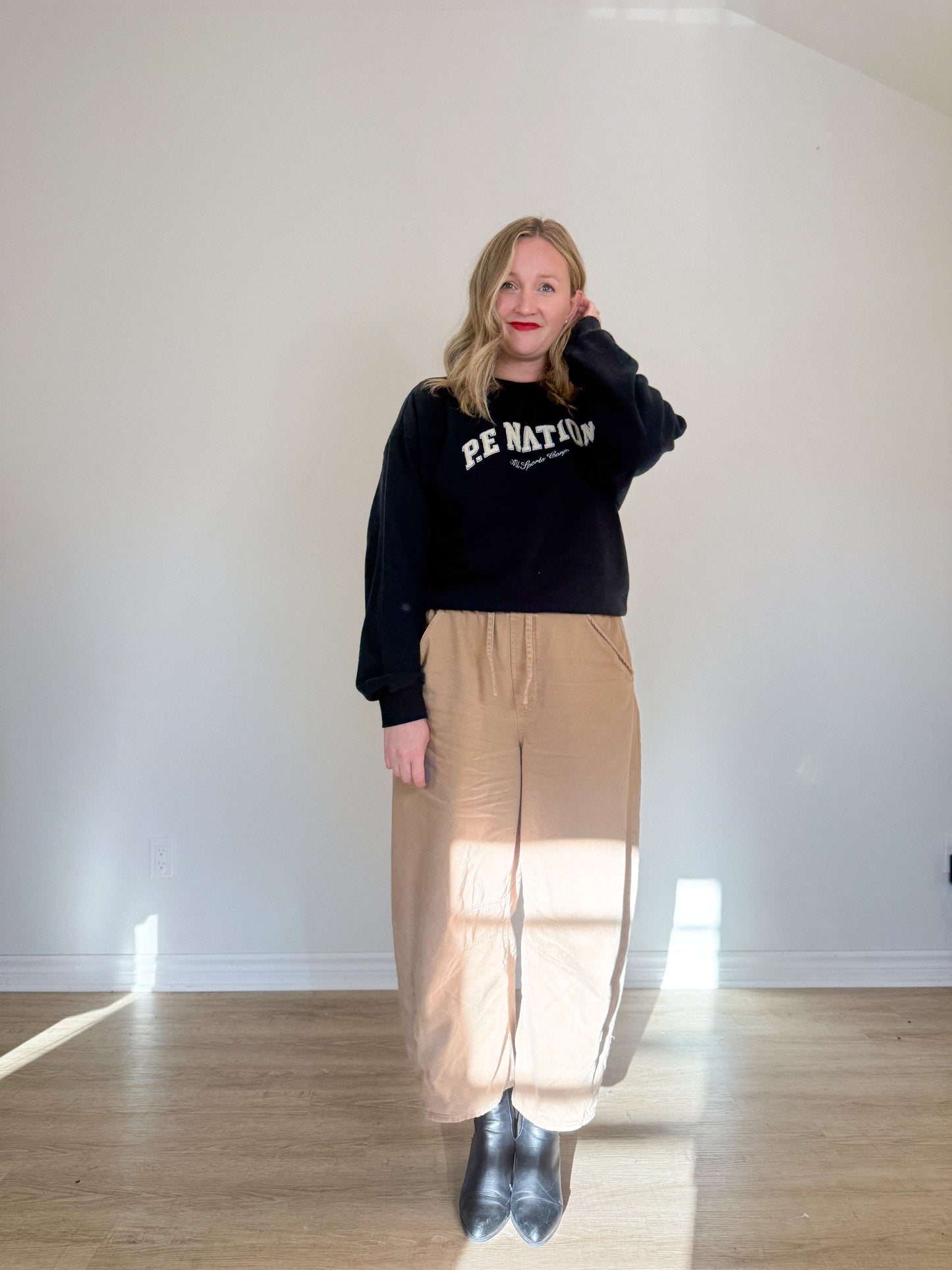 PE Nation Crewneck in Navy (Size XS-M)