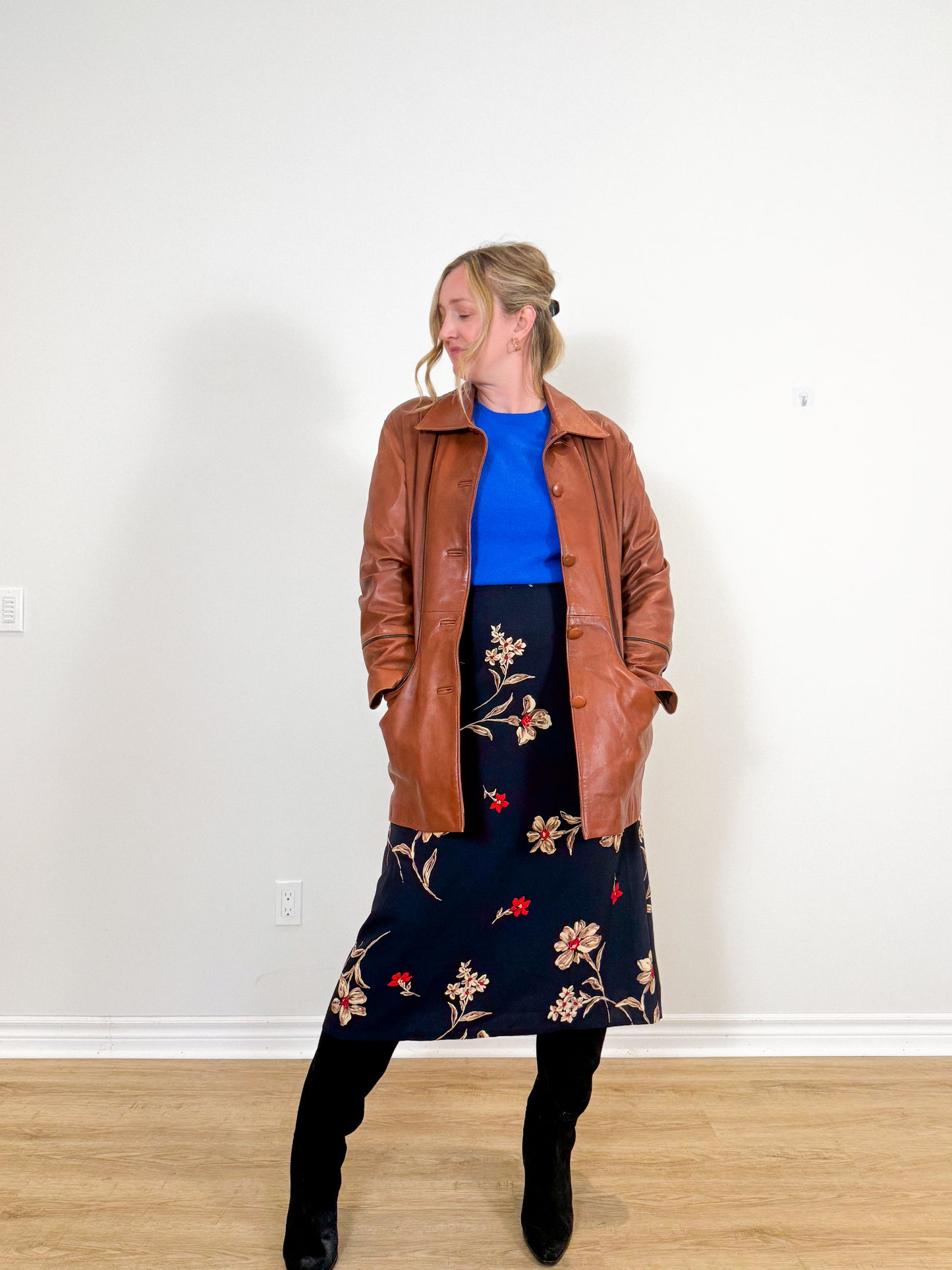 Vintage Bertanni Leather Jacket in Brown (Size L)