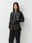 Babaton "Synergy Bomber - UnReal Leather in Black" (Size S)