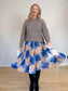 Paul Smith "Pleated Skirt in Blue/Taupe Floral" (Size S)