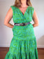 Charlie Paige Print Midi Dress in Green (Size M)