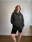 HELMUT LANG Designer Logo Hoodie Sweatshirt in Grey (Size XXL)