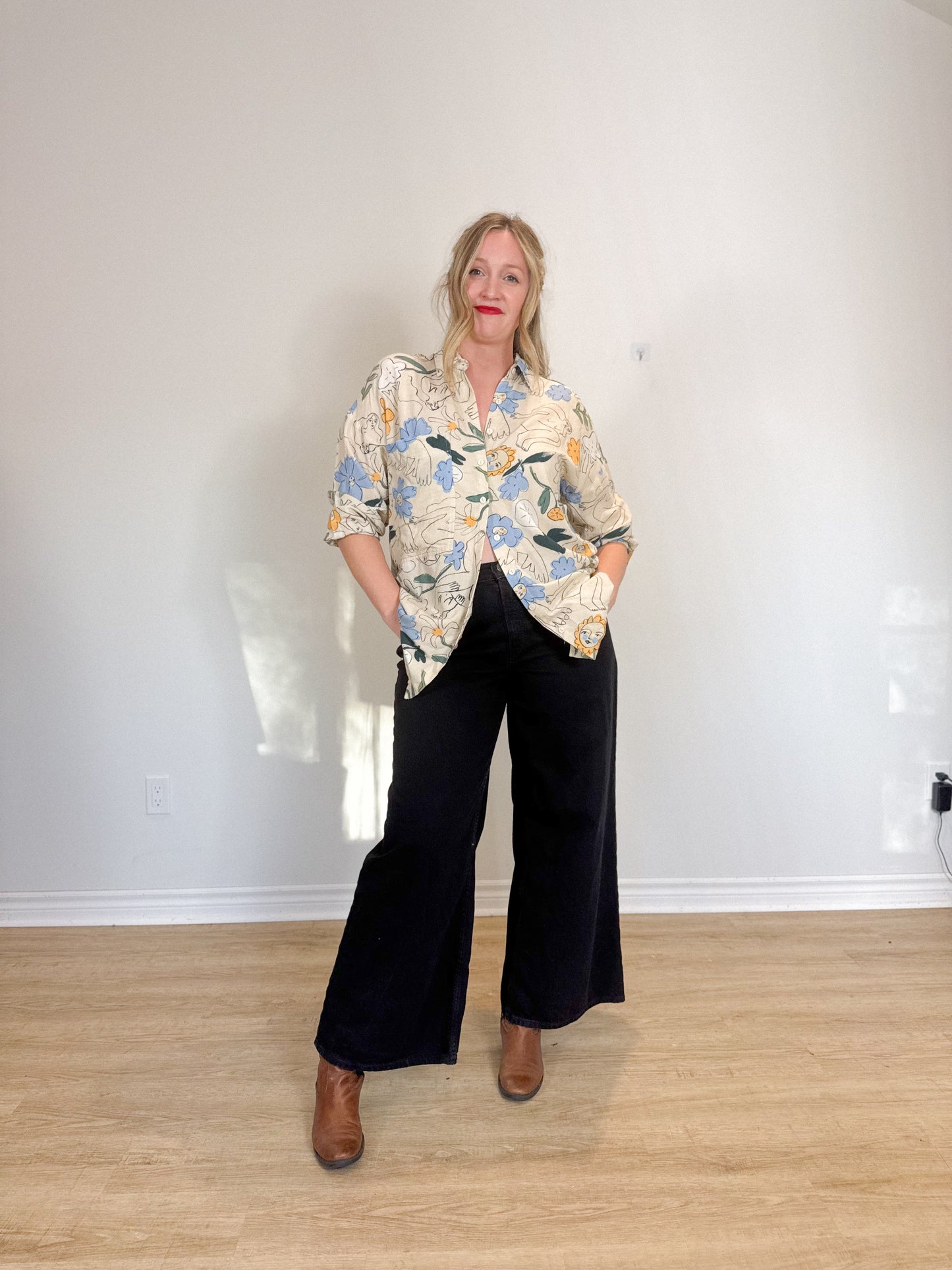 Eve Gravel Sustainable "Romy Shirt in Filles Fleurs" (Size M)