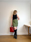 Vintage Green Tweed Skirt Suit (Size L)