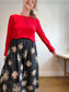 Gudrun Sjoden Floral Cotton Midi Skirt (Size L)