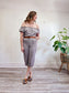 Linen Grey Striped Jumpsuit (Size M)