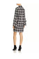 Alice + Olivia "Jem Trumpet Sleeve Shirt Dress in Black Plaid" (Size XS)