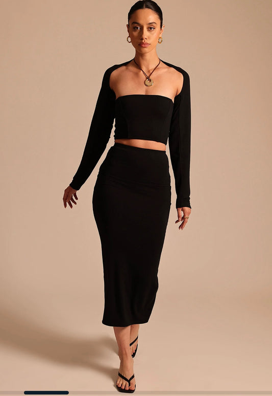 BLEUSALT Sustainable "The Tube Skirt in Sand" (Size S)