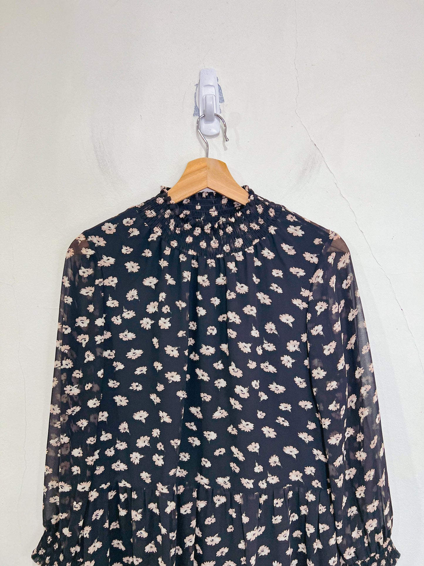 Madewell Floral Mini Dress in Black (Size S/M)